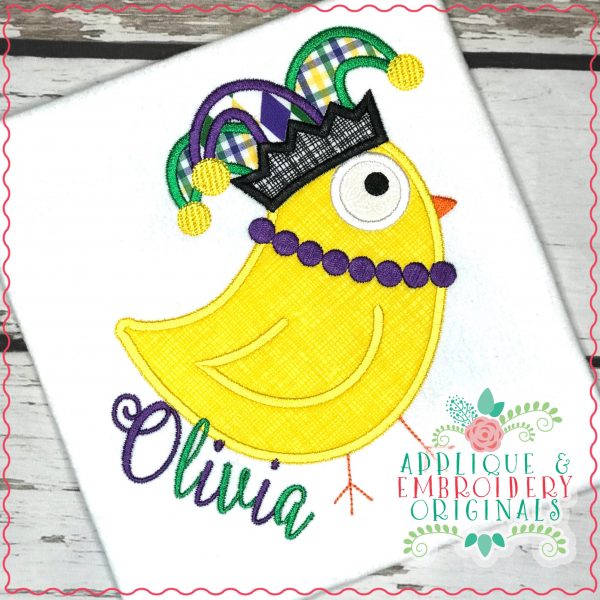 2938 Mardi Gras Chick Applique Design - Image 3