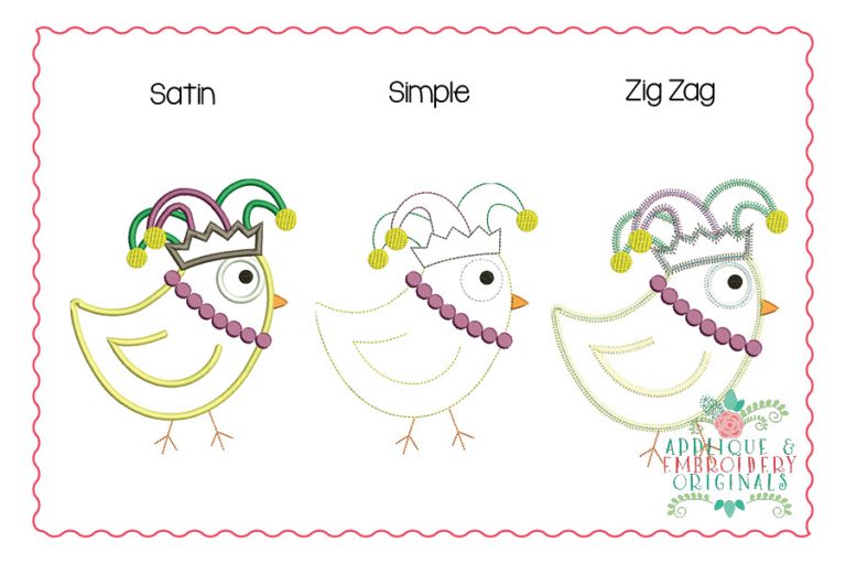 2938 Mardi Gras Chick Applique Design - Image 2