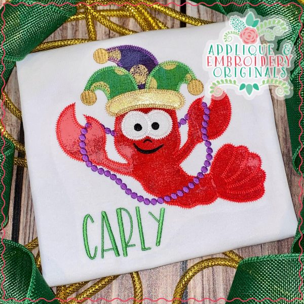 2939 Mardi Gras Crawfish Applique Design - Image 4