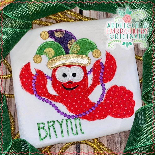 2939 Mardi Gras Crawfish Applique Design - Image 3