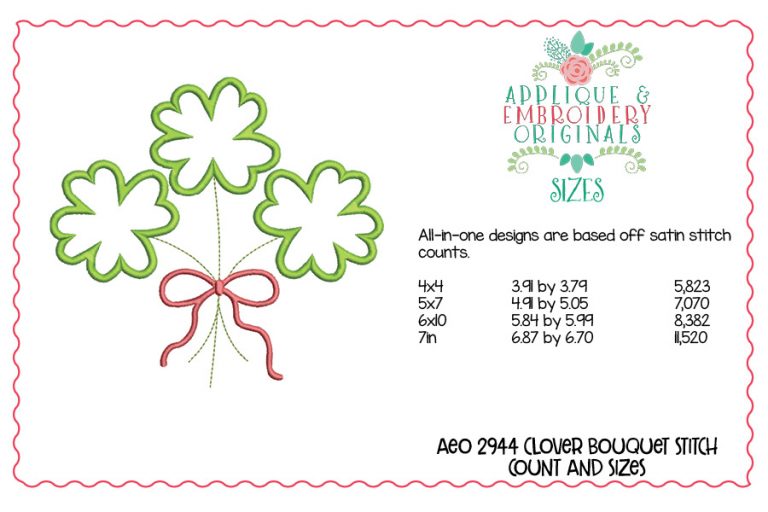 2944 Clover Bouquet All-In-One Applique Design - Image 3