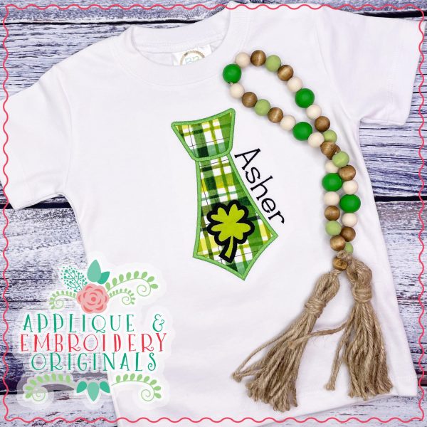 2946 Clover Neck Tie All-In-One Applique Design - Image 2