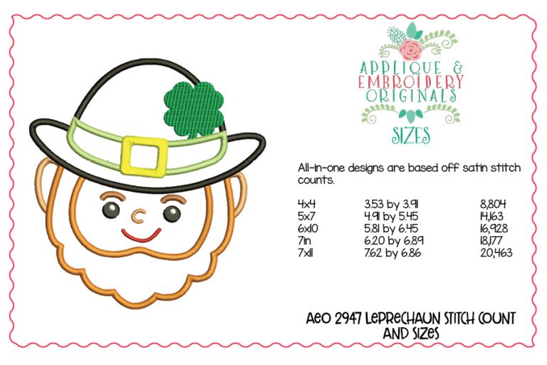 2947 Leprechaun All-In-One Applique Design - Image 3