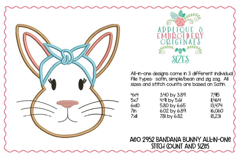 2952 Bandana Bunny All-In-One Applique Design - Image 4
