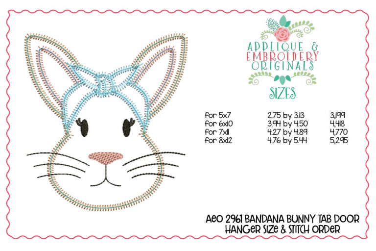 2961 Bandana Bunny Welcome Interchangeable Tab Design - Image 6