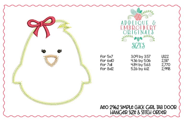 2962 Simple Chick Girl Interchangeable Tab Design - Image 6