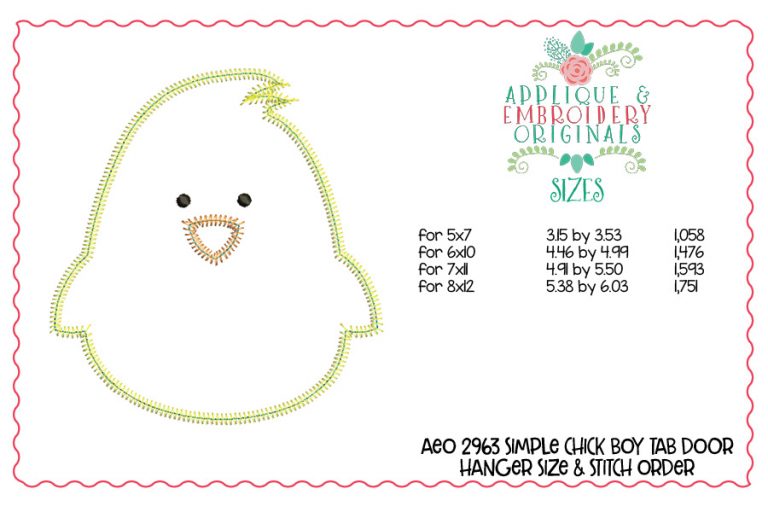2963 Simple Chick Boy Interchangeable Tab Design - Image 6
