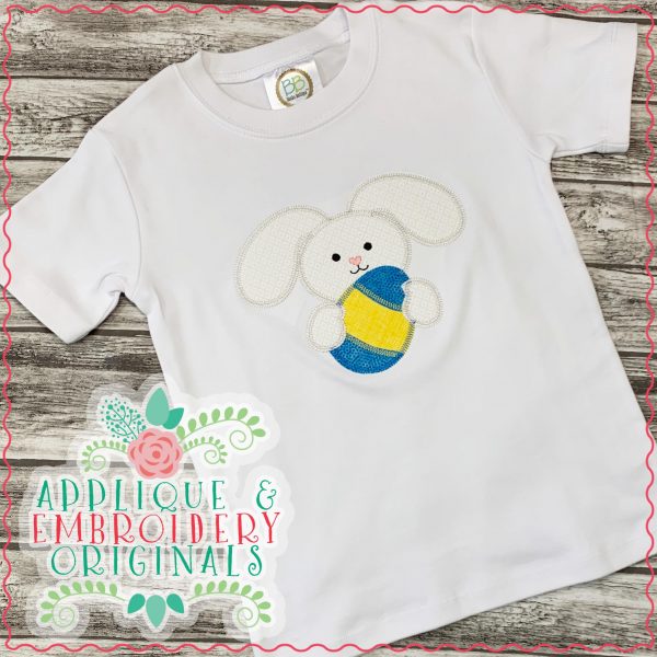2969 Bunny Holding Egg All-In-One Applique Design - Image 2
