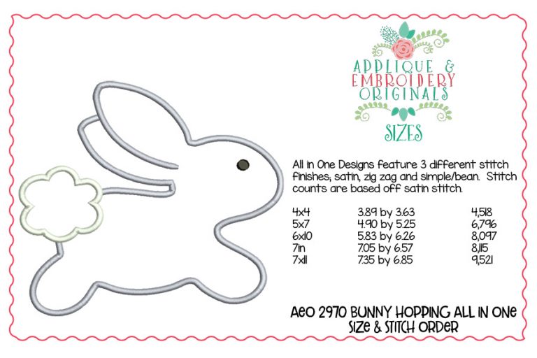 2970 Bunny Hopping All-In-One Applique Design - Image 2