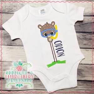 2974 Summer Bear Long Leg Applique Design