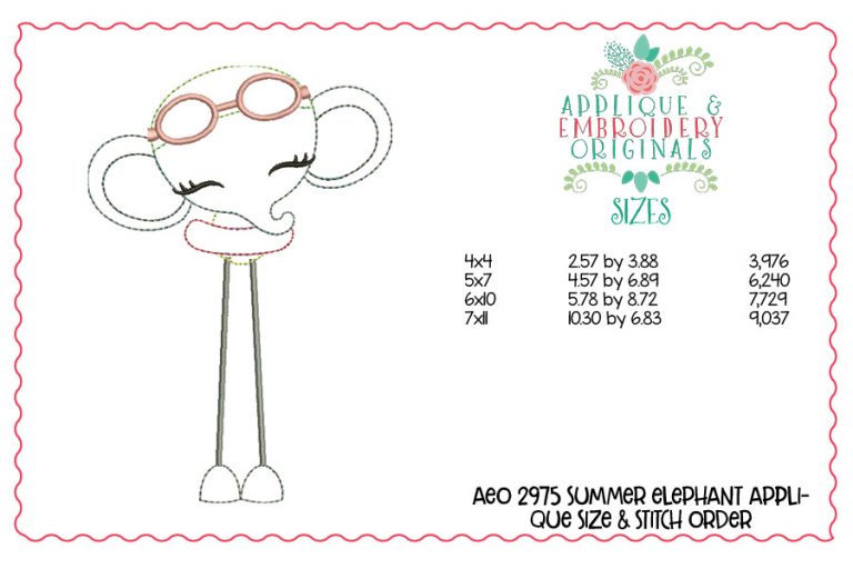2980 Summer Animals Long Leg Applique Design Set - Image 11