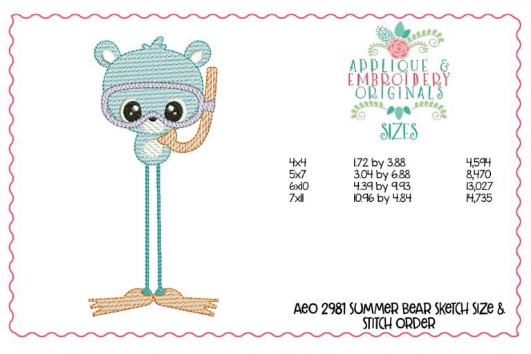 2987 Summer Animals Long Leg Sketch Design Set - Image 16