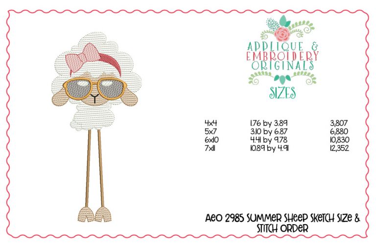 2987 Summer Animals Long Leg Sketch Design Set - Image 7