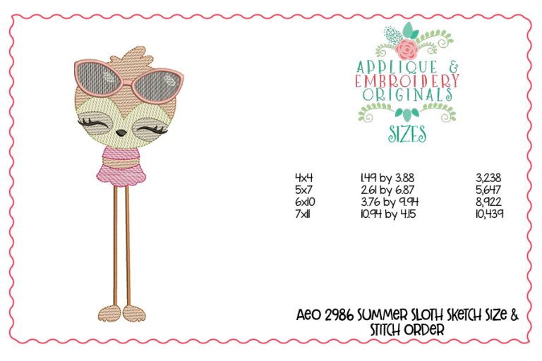 2987 Summer Animals Long Leg Sketch Design Set - Image 4
