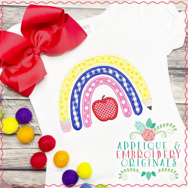 3019 Pencil Rainbow All-In-One Applique Design - Image 2