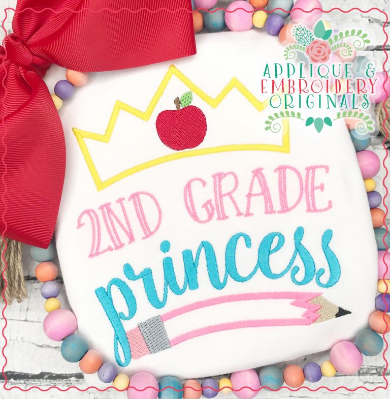3024 2nd Grade Princess Applique Design