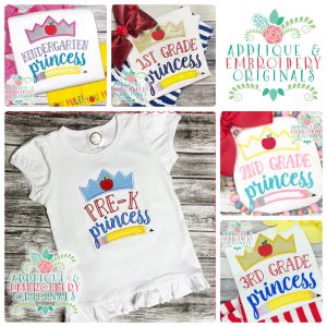 3028 Princess Crown Pencil Applique Design Set