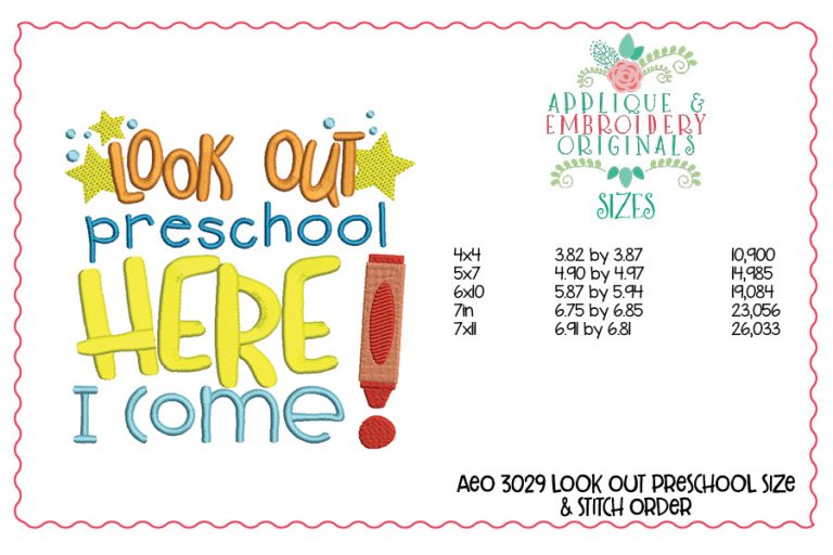 3034 Look Out School Applique Design Set - Image 5
