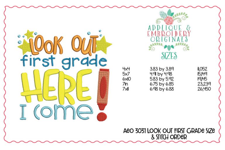3034 Look Out School Applique Design Set - Image 4