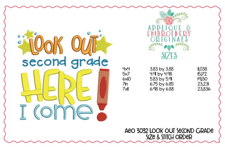 3034 Look Out School Applique Design Set - Image 3