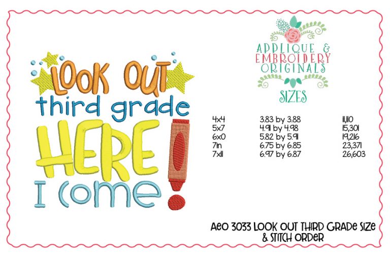 3034 Look Out School Applique Design Set - Image 2