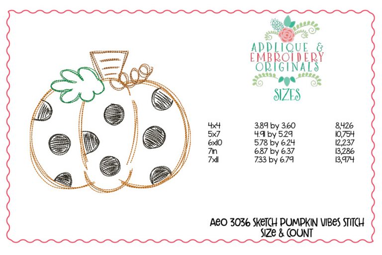 3036 Sketch Pumpkin Vibes Applique Design - Image 3