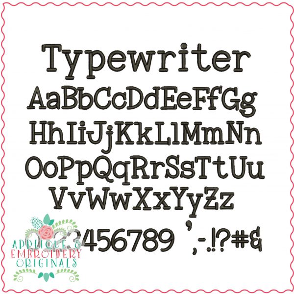 3035 Typewriter Embroidery Font - Image 2