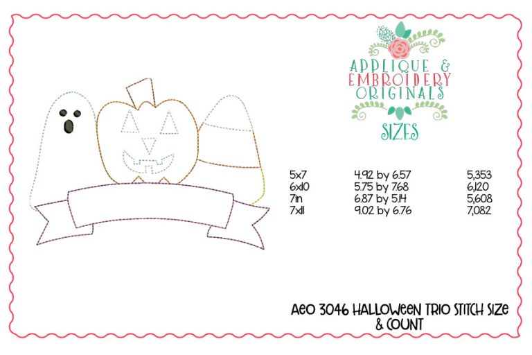 3046 Halloween Trio Applique Design - Image 2