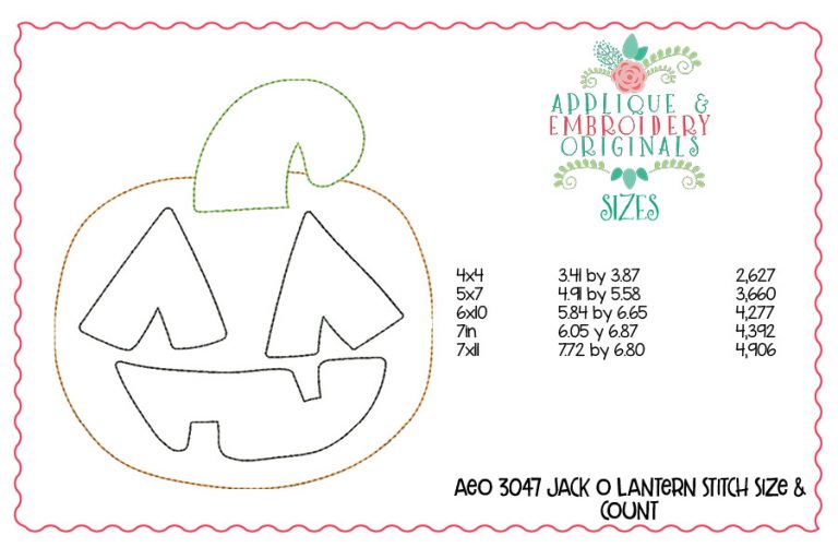 3047 Jack O Lantern Applique Design - Image 3