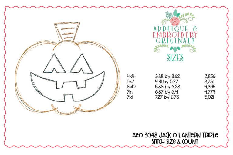 3048 Jack O Lantern Triple Applique Design - Image 3