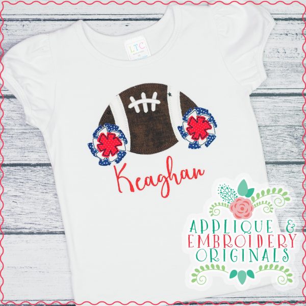 3060 Football with Pom Pom Applique Design - Image 2