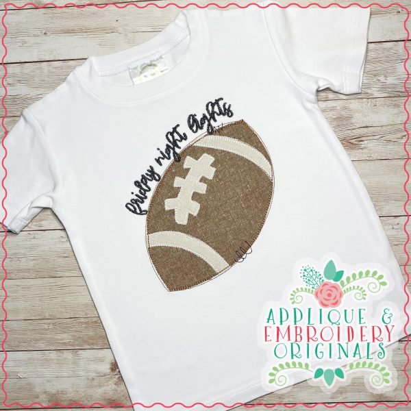 3061 Friday Night Lights Football Applique Design - Image 2