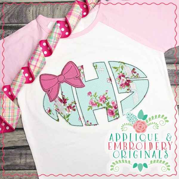 3077 Football with Optional Bow Applique Font - Image 4