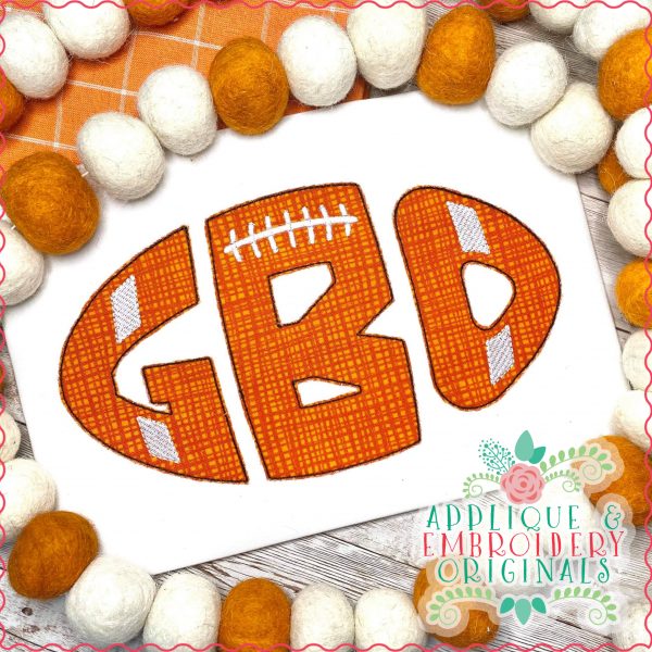 3077 Football with Optional Bow Applique Font - Image 3