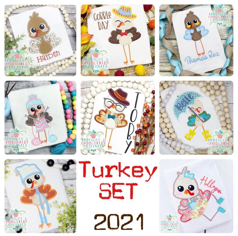 3082 Turkey Standing Set 2021 Applique Design