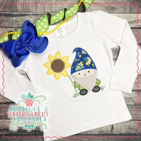 3085 Gnome Sunflower Applique Design - Image 2