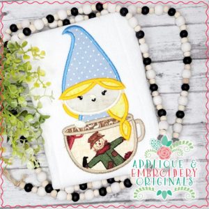 3086 Gnome with Cup Applique Design