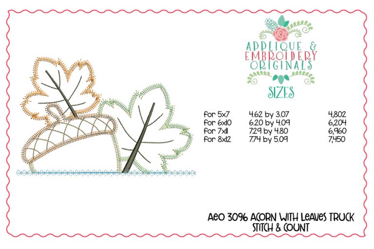 3096 Acorn with Leaves Tab Interchangeable Design for Truck - Image 3