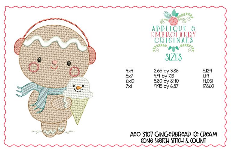 3107 Gingerbread Ice Cream Cone Sketch Design - Image 2