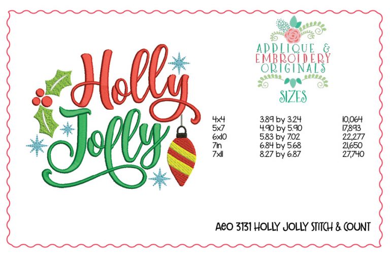 3131 Holly Jolly Embroidery Design - Image 2