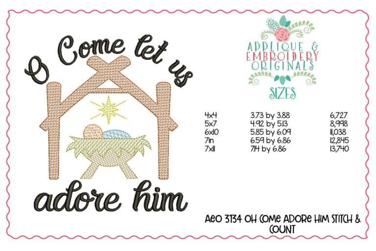 3134 Oh Come Adore Him Sketch Design - Image 2
