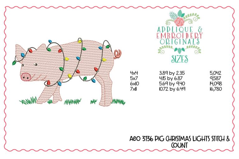 3136 Pig Christmas Light Sketch Design - Image 3