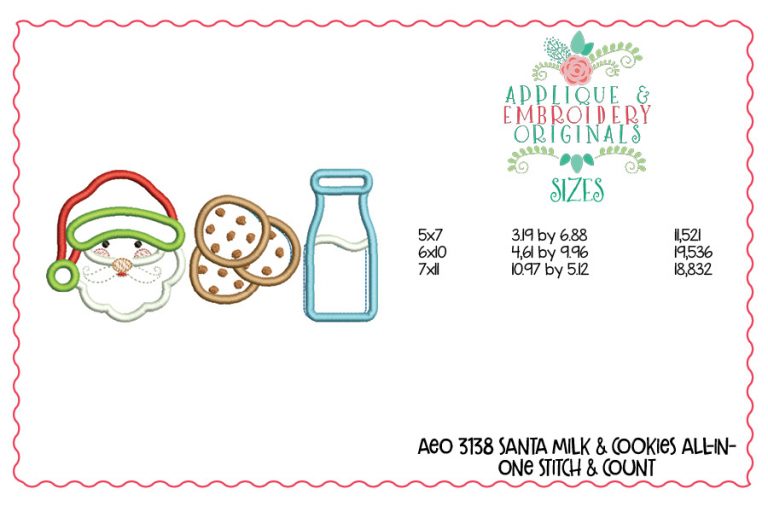3138 Santa Milk & Cookies All-In-One Applique Design - Image 2