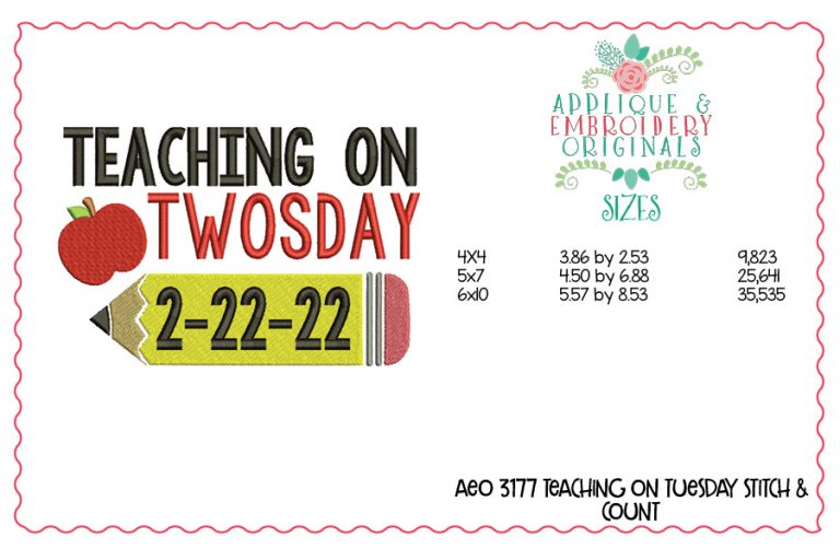 3177 Teaching on Tuesday Embroidery Design - Image 2