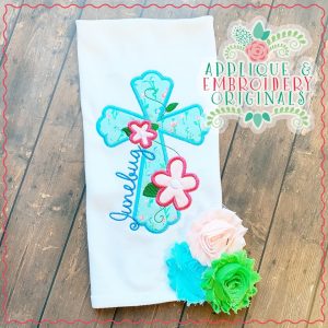 2530 Cross Floral All-In-One Applique Design