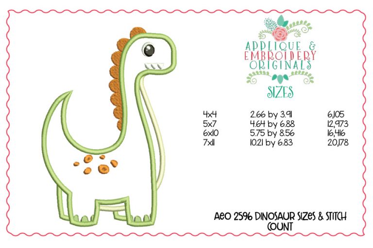 2596 Dinosaur Big Applique Design - Image 3