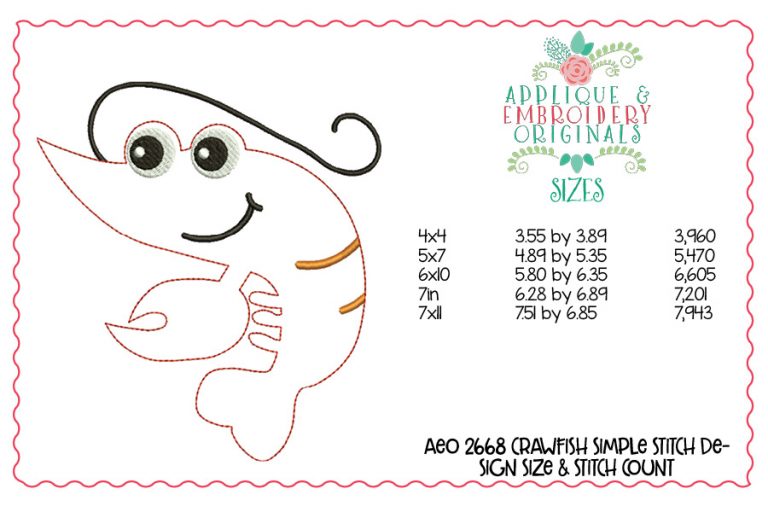 2668 Crawfish Simple Applique Design - Image 3