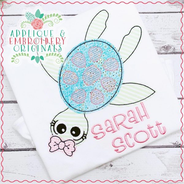 2670 Turtle Girl Applique Design - Image 3