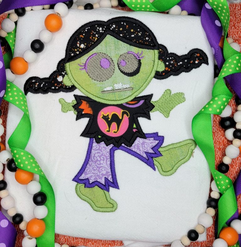 3224 Zombie Girl Dancing Applique Design