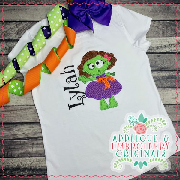 3225 Zombie Girl Dress Applique Design - Image 2